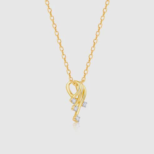 Gold Star-Trail Diamond Pendant Made With 14K Gold And Lab-Grown Diamonds
