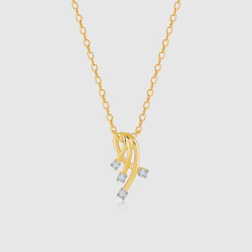 Gold Star-Trail Diamond Pendant Made With 14K Gold And Lab-Grown Diamonds