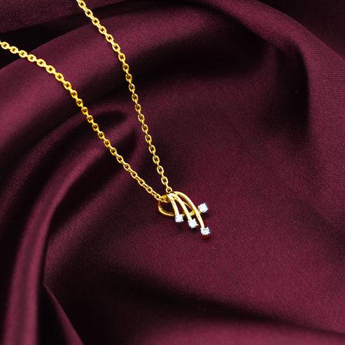 Gold Star-Trail Diamond Pendant Made With 14K Gold And Lab-Grown Diamonds