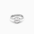 Adjustable CZ Diamond 925 Sterling Silver Solitaire Ring