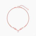 Rose Gold Deer Antler CZ Bracelet, 925 Sterling Silver Nature Jewelry
